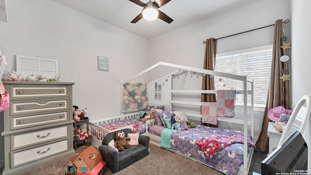 222 Sigel Ave, New Braunfels, TX 78132 - bedroom with carpet floors and ceiling fan