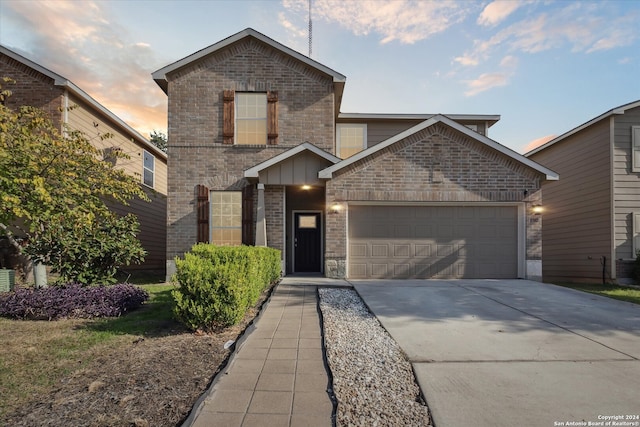 view of front of home featuring a garage