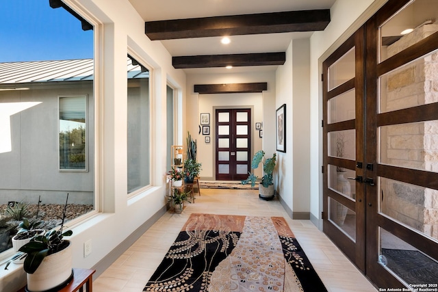 interior space with french doors