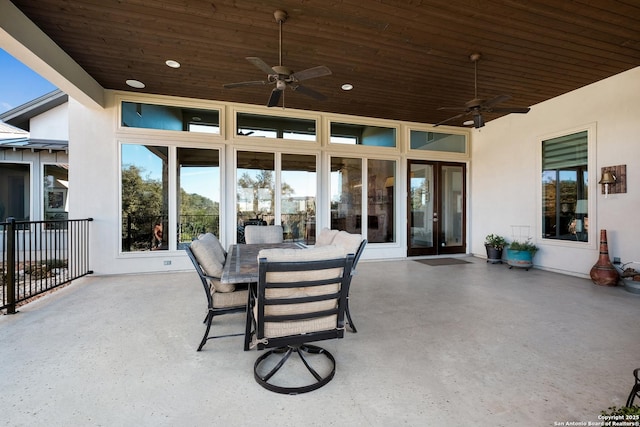 view of patio / terrace featuring ceiling fan