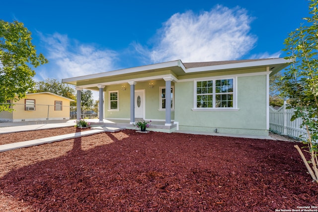 view of front of home featuring covered porch