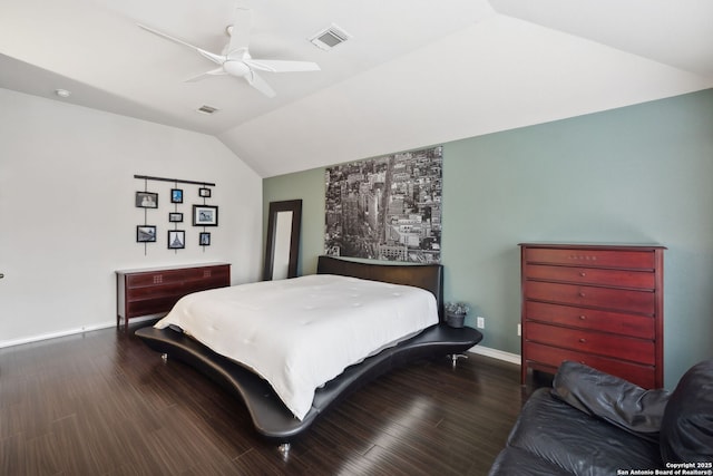 822 Emerald Bay, San Antonio, TX 78260 - bedroom with vaulted ceiling, wood finished floors, and a ceiling fan