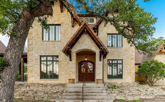 view of front of property with french doors