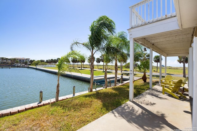 exterior space featuring a boat dock