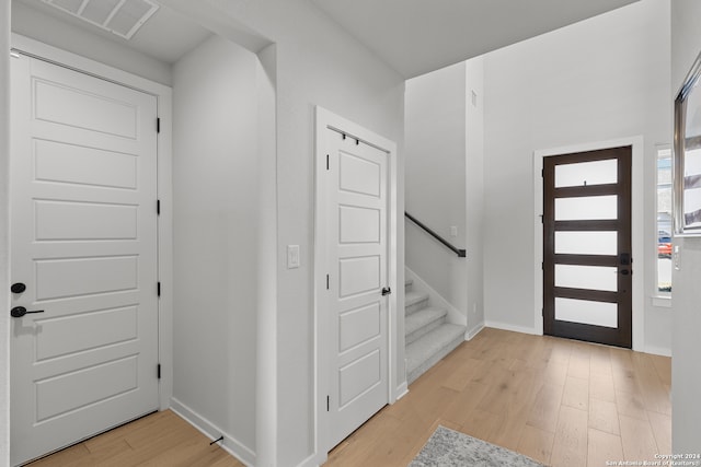 entryway featuring light hardwood / wood-style floors