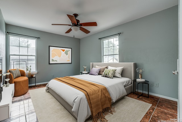 bedroom with ceiling fan