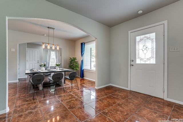 view of tiled foyer entrance