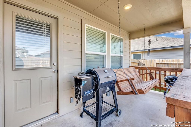 view of patio / terrace with a grill