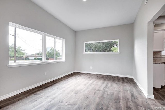 unfurnished room featuring plenty of natural light and light hardwood / wood-style floors