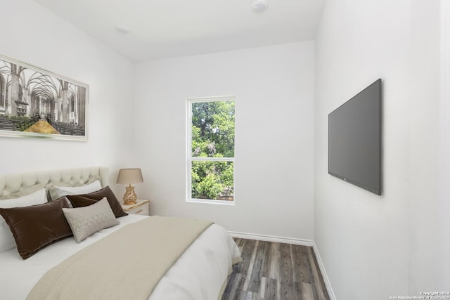 bedroom with hardwood / wood-style flooring