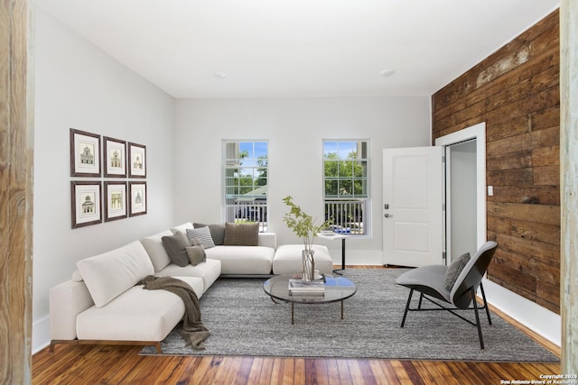 living room featuring hardwood / wood-style flooring