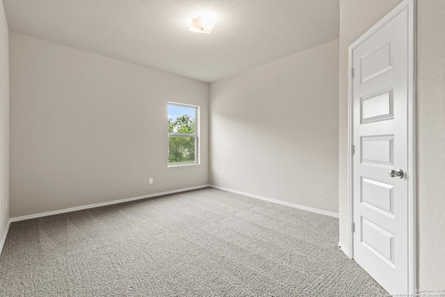 spare room with carpet flooring and a textured ceiling