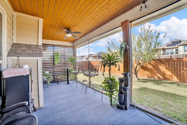 view of patio / terrace featuring ceiling fan