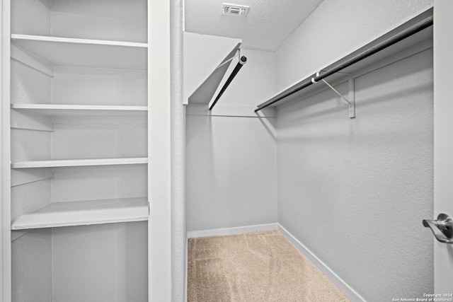 spacious closet featuring carpet