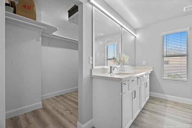 interior space featuring light wood-type flooring and sink