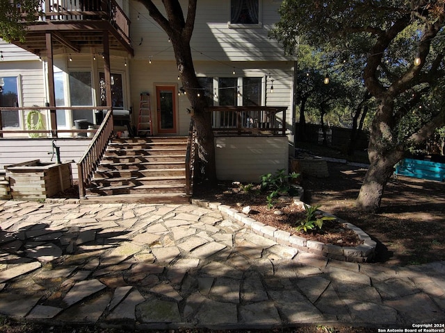 exterior space with a balcony