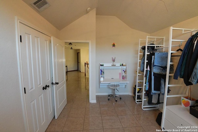 interior space with light tile patterned floors