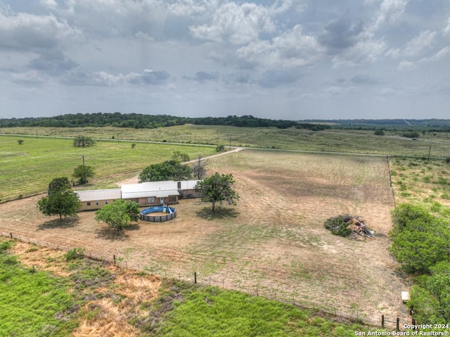 drone / aerial view with a rural view