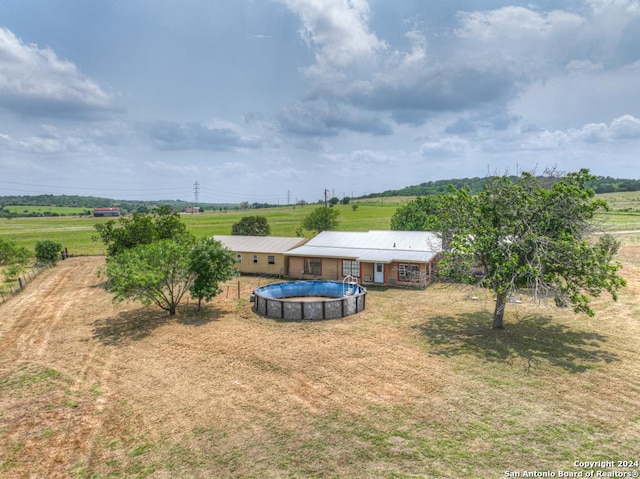 aerial view with a rural view