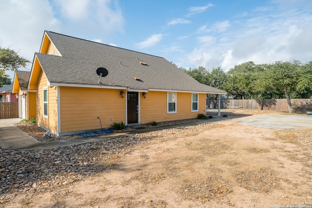 view of rear view of property