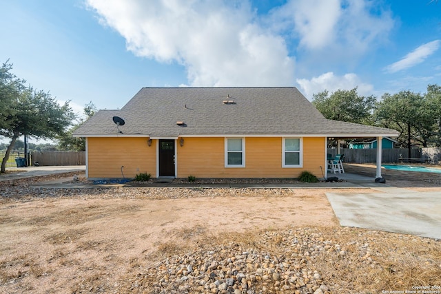 view of front of property with a patio