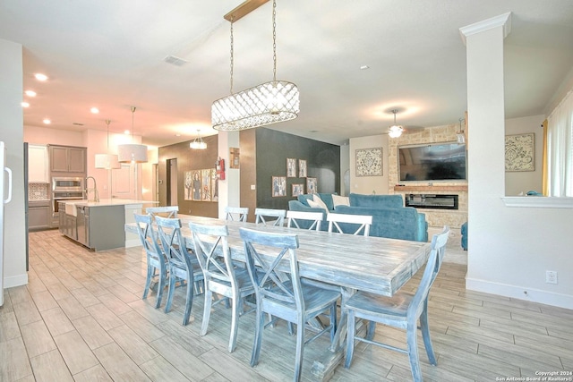 dining room featuring light wood-type flooring