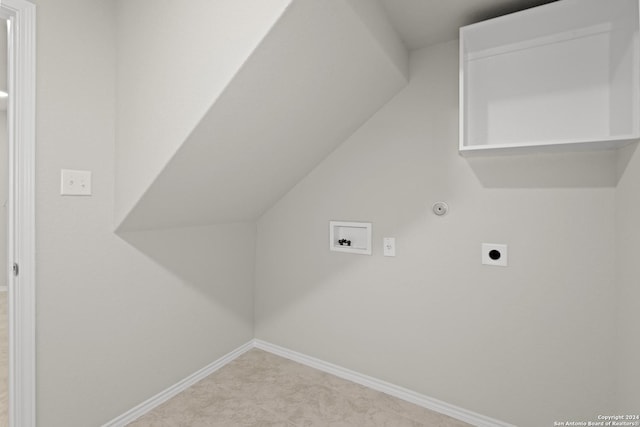 laundry area featuring hookup for an electric dryer, washer hookup, and gas dryer hookup