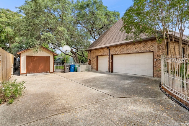 view of garage