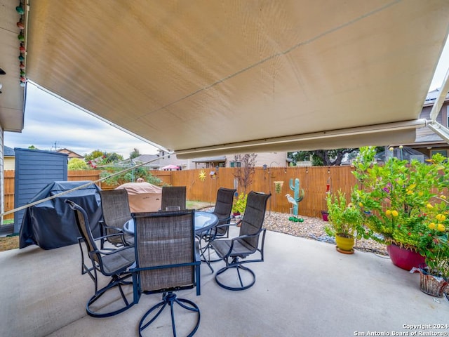 view of patio featuring grilling area