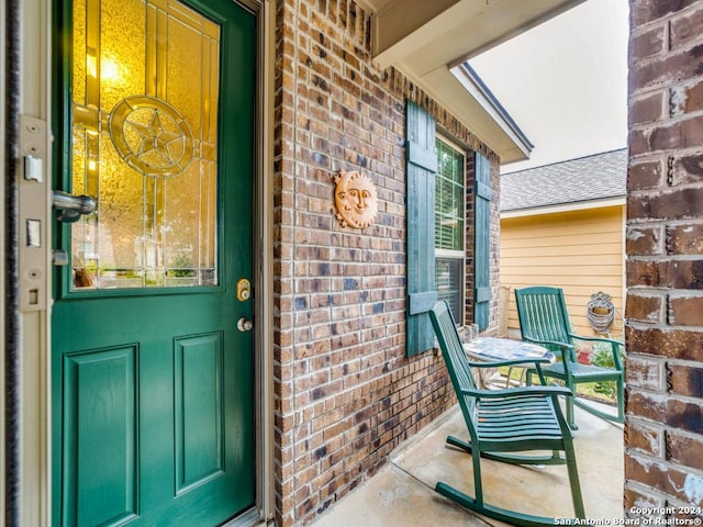 entrance to property with a porch