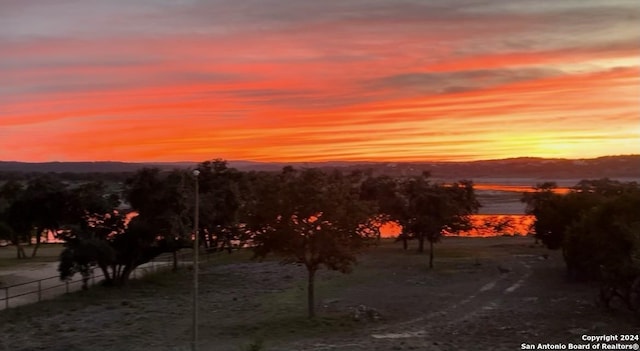 nature at dusk with a water view