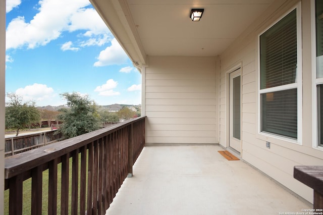 balcony with a mountain view