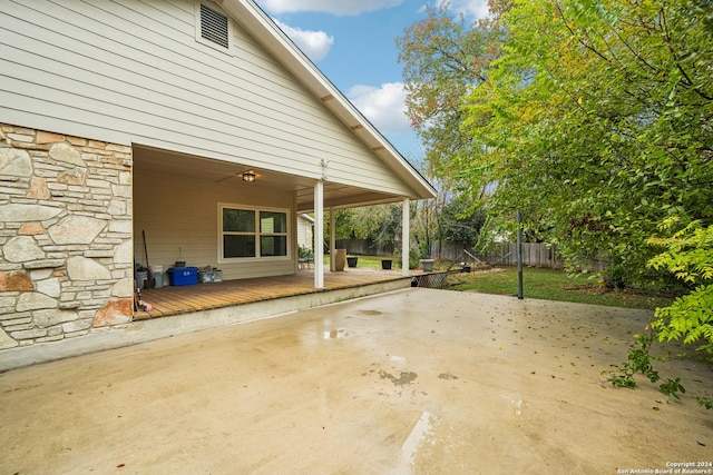 view of patio with a deck