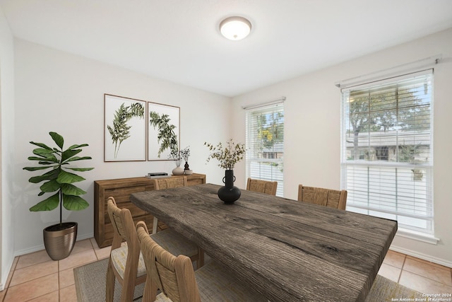 view of tiled dining room