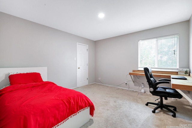 bedroom featuring carpet