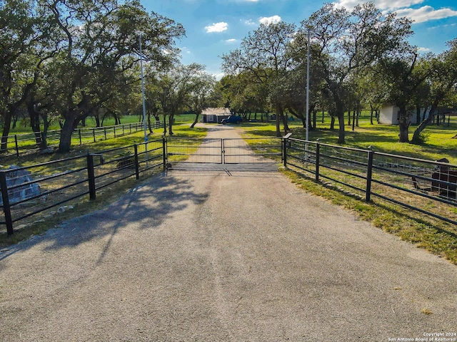 view of road featuring a rural view