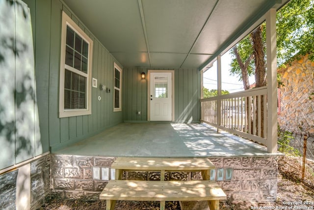 exterior space with covered porch