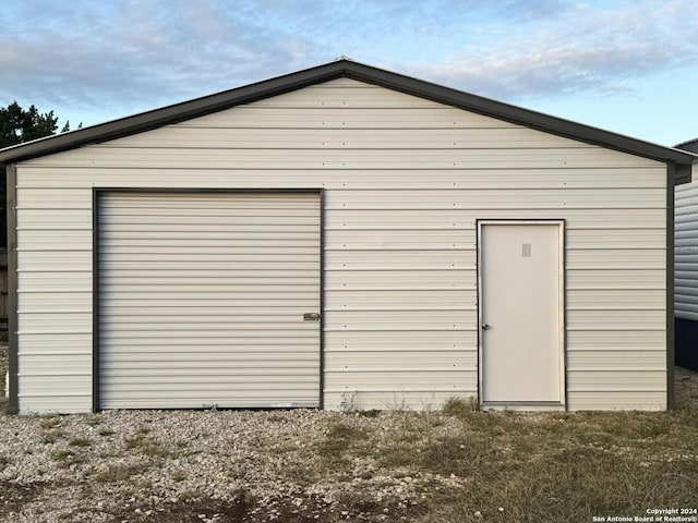 view of outdoor structure with a garage