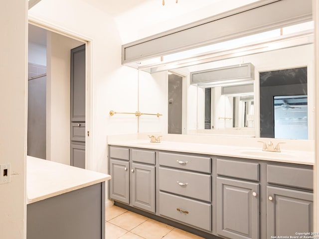 bathroom featuring vanity and tile patterned floors