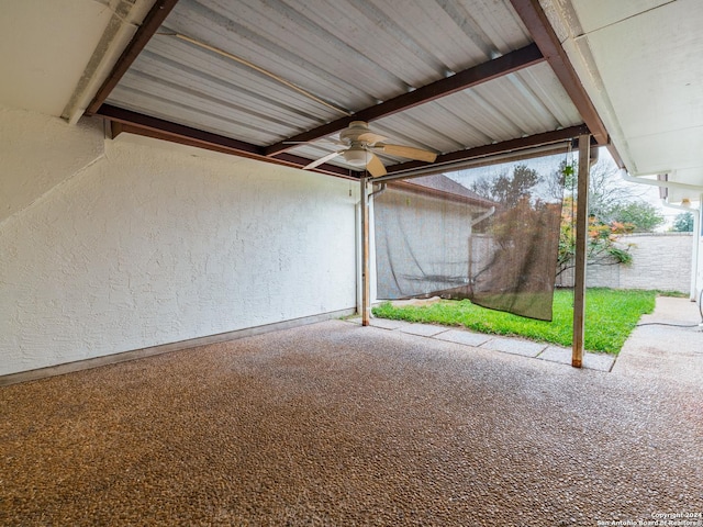 view of patio / terrace featuring ceiling fan