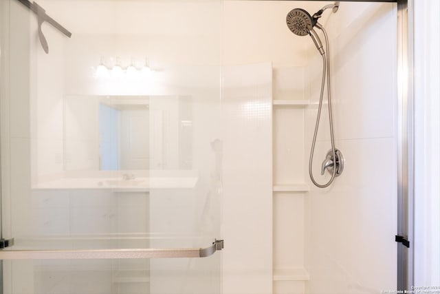 bathroom featuring walk in shower