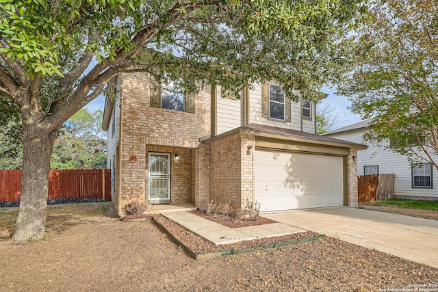 view of property with a garage