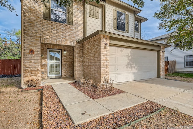4735 Brook N, San Antonio, TX 78238 - view of front of home featuring a garage, brick siding, and concrete driveway