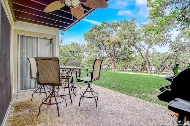 view of patio / terrace with ceiling fan