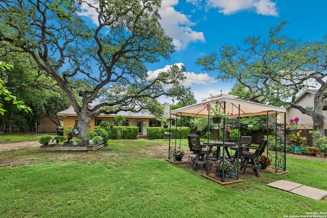 view of yard with a gazebo