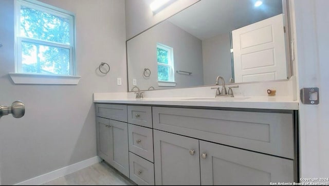 bathroom with vanity and a healthy amount of sunlight