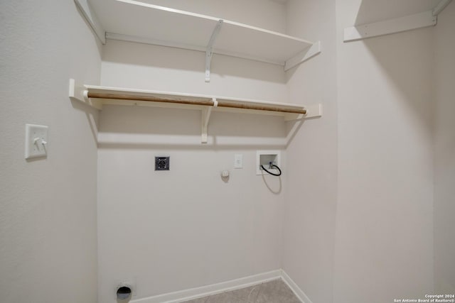 laundry room with hookup for an electric dryer, washer hookup, and gas dryer hookup