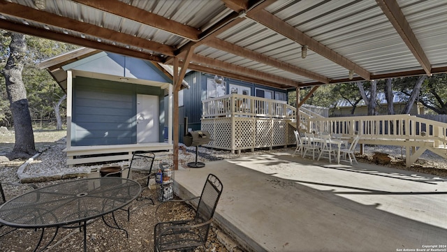 view of patio featuring a deck