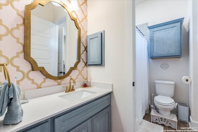 bathroom with vanity and toilet