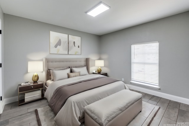 bedroom featuring light hardwood / wood-style floors